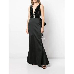 NWT Sachin & Babi Topanga Sequin Embellished Gown Jet Size 18